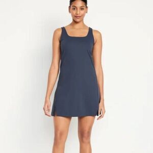 NWT Old Navy PowerSoft Square-Neck Athletic Dress in Dusk Navy, Size XS
